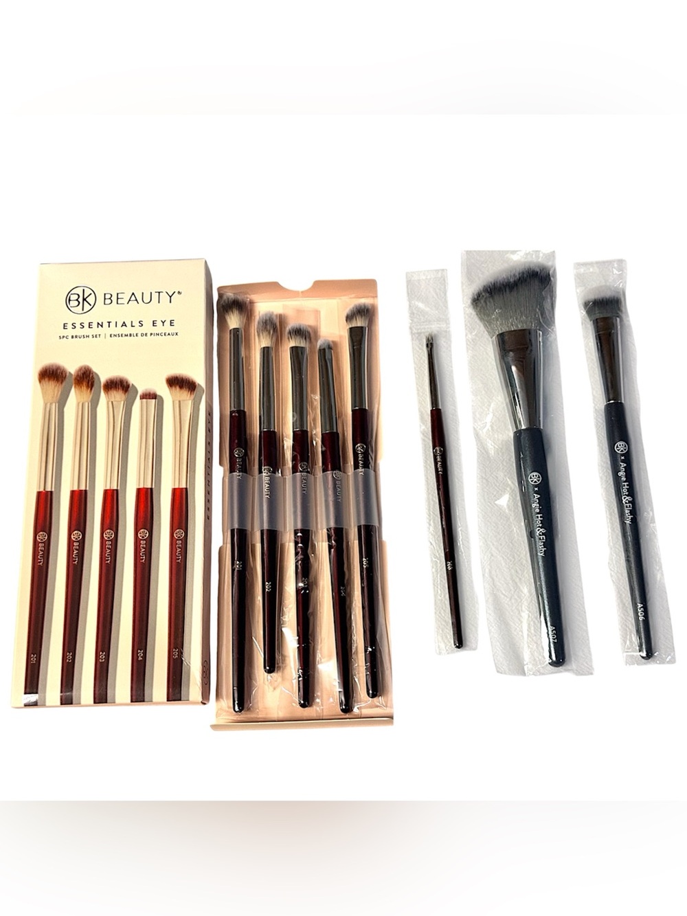 BK Beauty 8 Brush Bundle - Essentials Eye Set 201-205, 208 A506 & A507 NEW $152